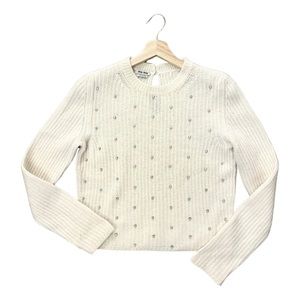 Miu Miu white Crystal cashmere sweater